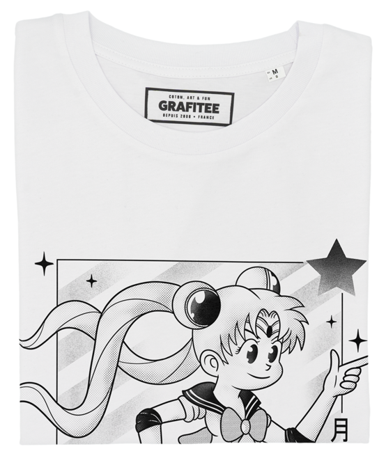 T-shirt Sailor Moon Comics blanc plié