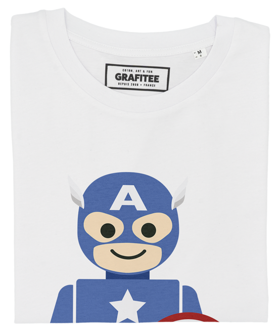 T-shirt Toy Captain America blanc plié