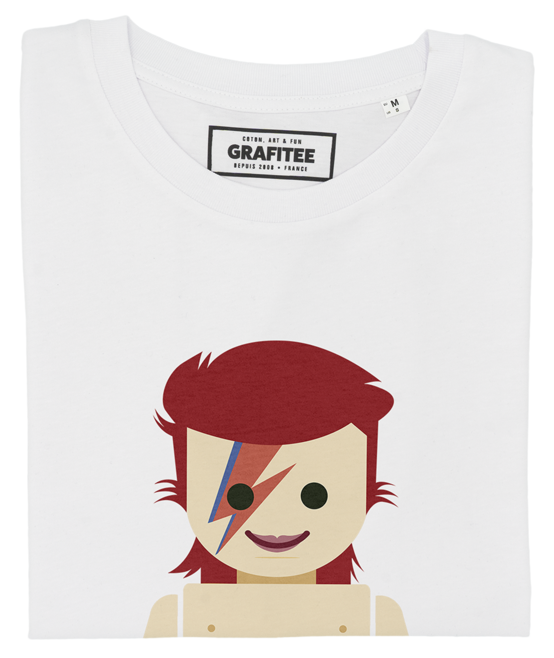 T-shirt Toy David Bowie blanc plié