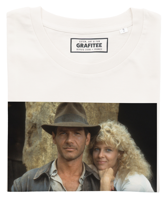 T-shirt Indiana Jones Demi Lune blanc cassé plié