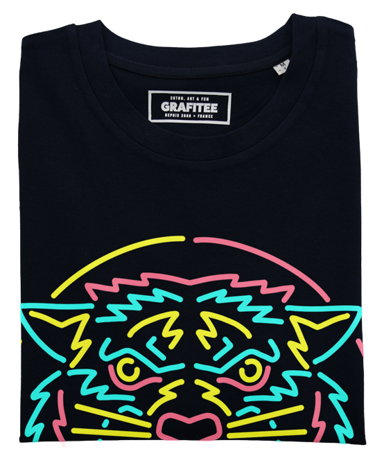 T-shirt Loup Multicolore noir plié