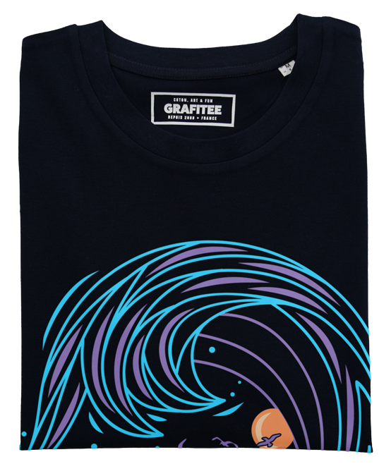 T-shirt Space Wave noir plié