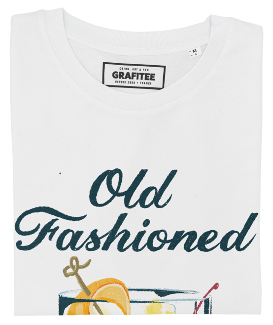 T-shirt Old Fashioned blanc plié