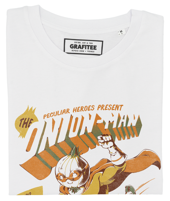 T-shirt Onion-Man blanc plié