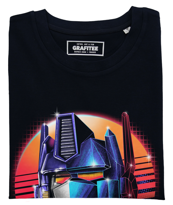 T-shirt Retro Optimus noir plié