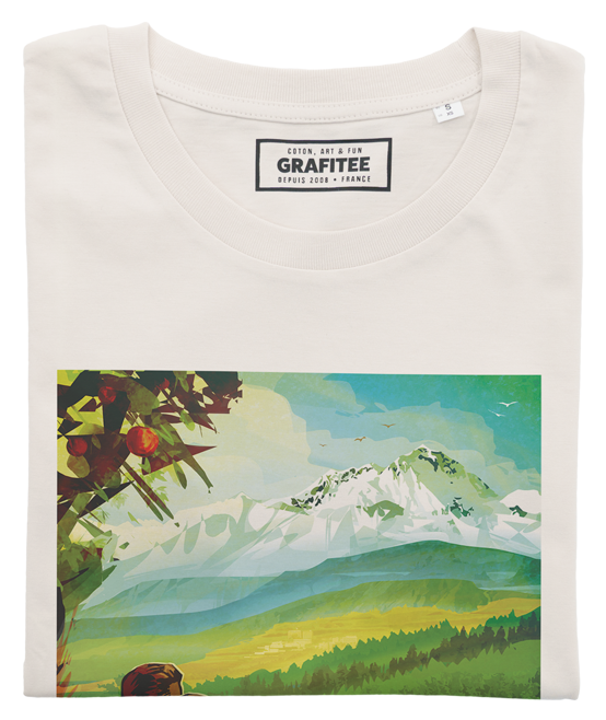 T-shirt Earth Paradise blanc cassé plié