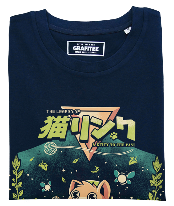 T-shirt Cat Link navy plié