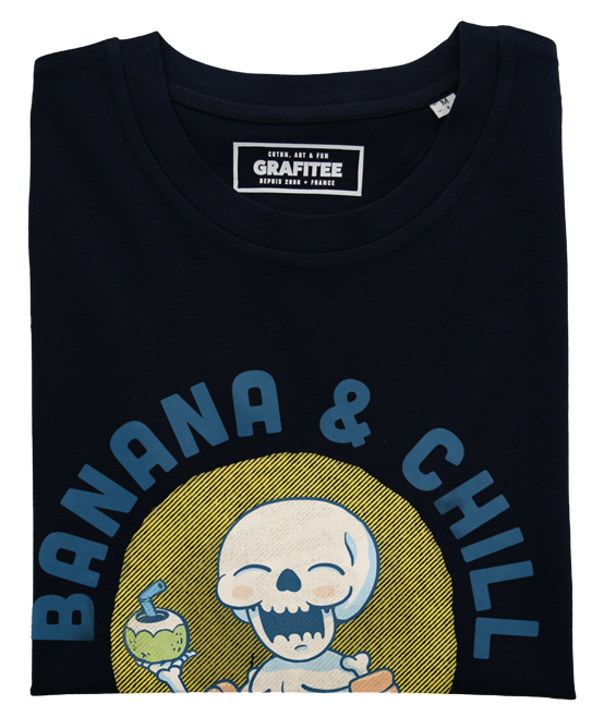 T-shirt Banana & Chill noir plié