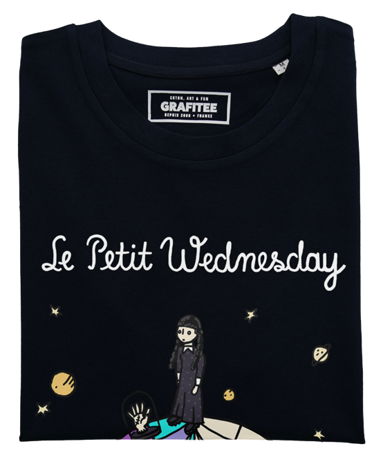 T-shirt Le Petit Wednesday noir plié