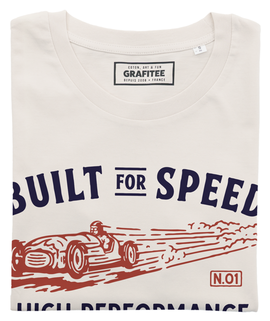 T-shirt Built for Speed blanc cassé plié