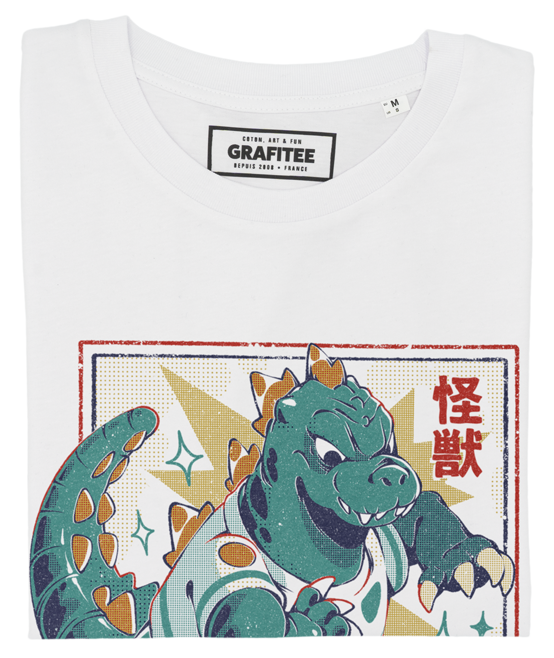 T-shirt Soccer Kaiju blanc plié