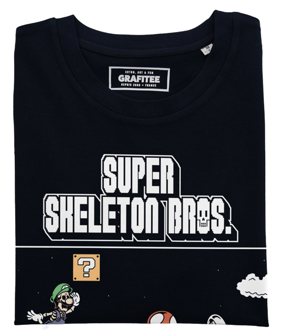 T-shirt Skeleton Bros noir plié