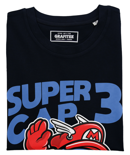 T-shirt Super Capitaine Mario noir plié