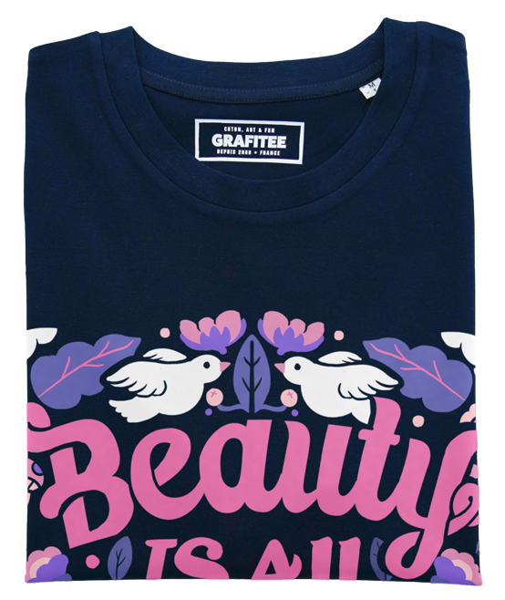 T-shirt Beauty is all Around navy plié