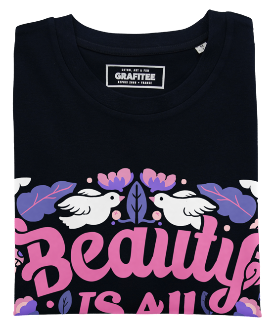 T-shirt Beauty is all Around noir plié