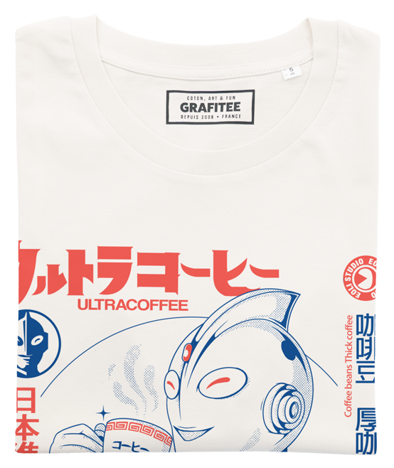 T-shirt Ultra Coffee blanc cassé plié