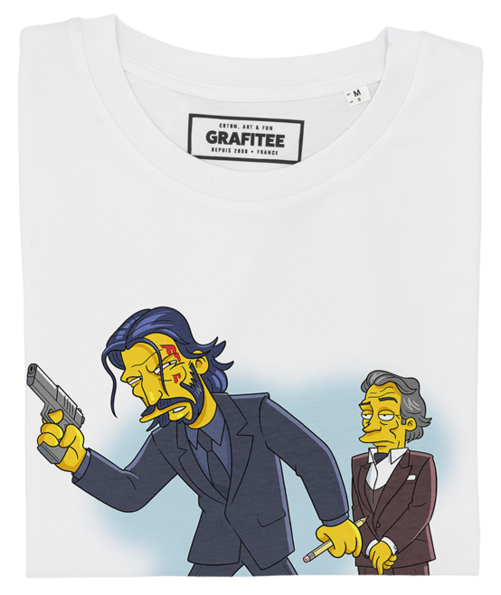 T-shirt John Wick Simpsonized blanc plié