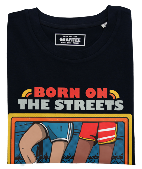 T-shirt Born on the Street noir plié