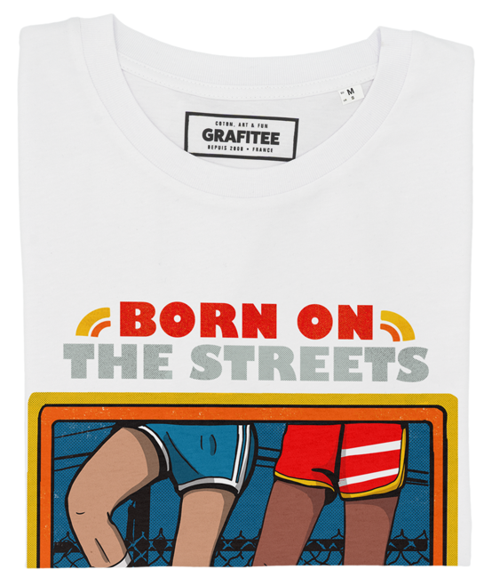 T-shirt Born on the Street blanc plié