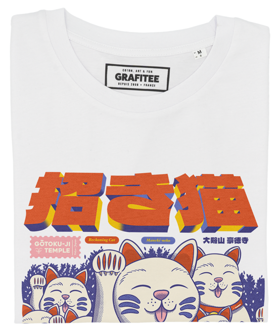 T-shirt Maneki Neko Gang blanc plié