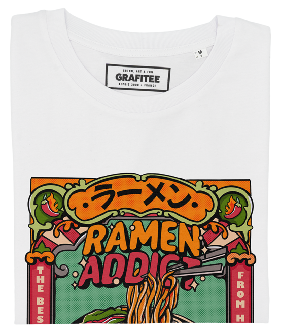 T-shirt Ramen Addict blanc plié