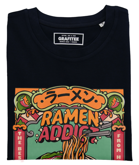 T-shirt Ramen Addict noir plié