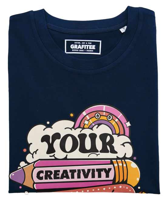 T-shirt Your Creativity navy plié