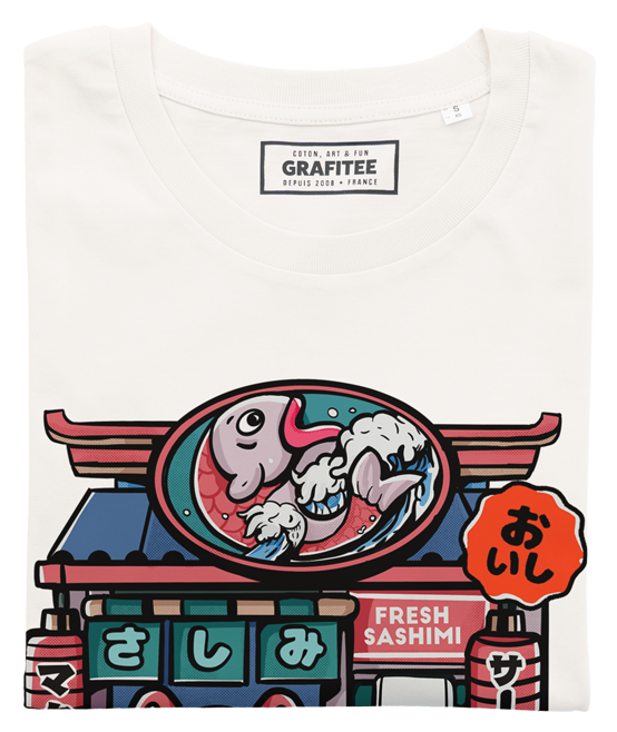 T-shirt Sashimi Foodstall blanc cassé plié