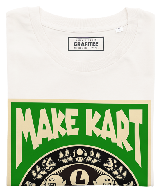 T-shirt Luigi Make Kart blanc cassé plié