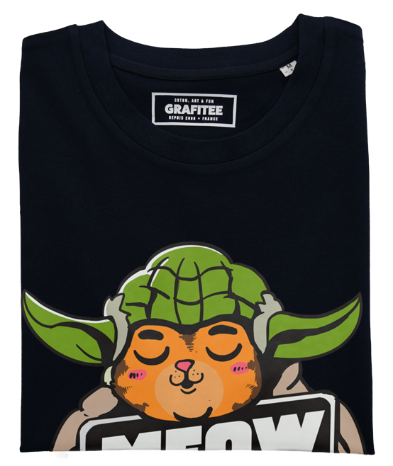 T-shirt Maitre Yoda le Chat noir plié