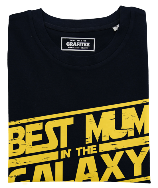 T-shirt Best Mum in the Galaxy noir plié