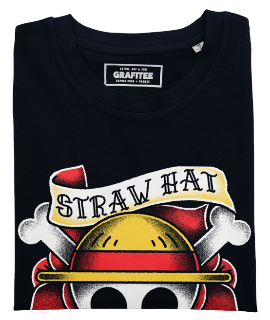 T-shirt Vintage Pirate noir plié