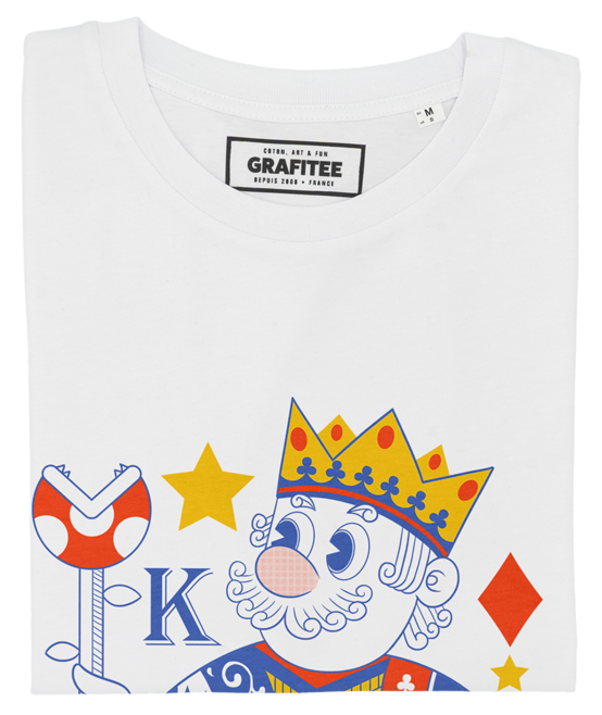 T-shirt Mushroom King blanc plié