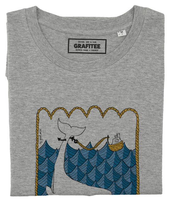 T-shirt Whales gris chiné plié
