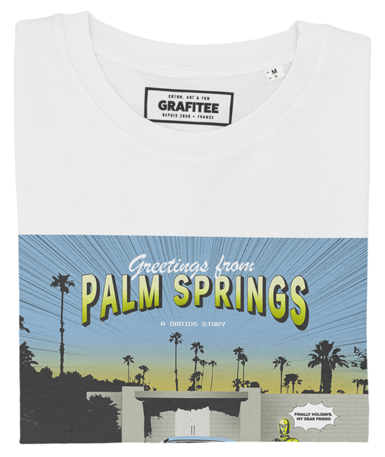 T-shirt Vacances à Palm Springs blanc plié