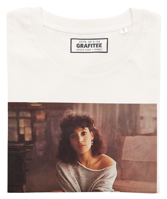 T-shirt Flashdance blanc cassé plié