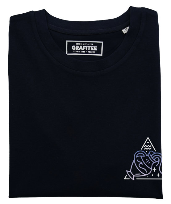 T-shirt Zodiac Aquarius noir plié