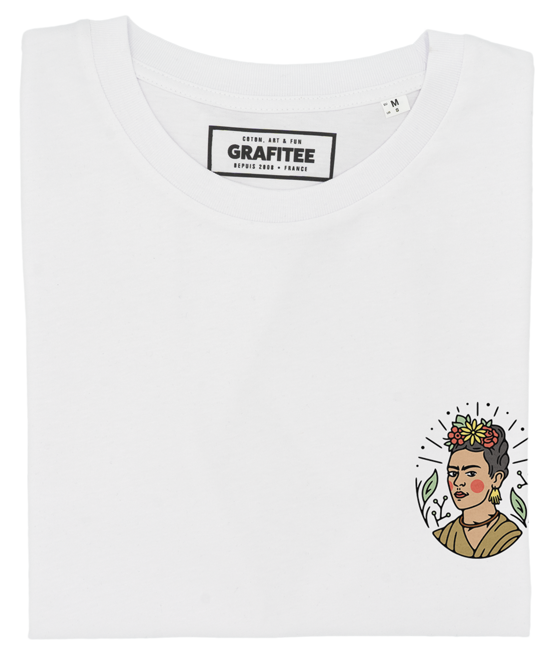 T-shirt Frida Portrait blanc plié