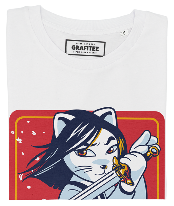 T-shirt Meowlan blanc plié