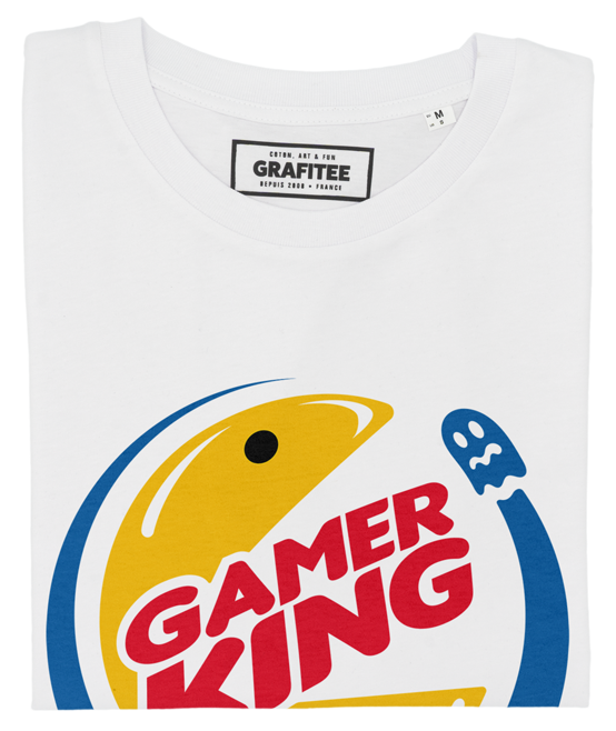 T-shirt Gamer King blanc plié