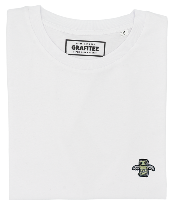 T-shirt Billet (brodé) blanc plié