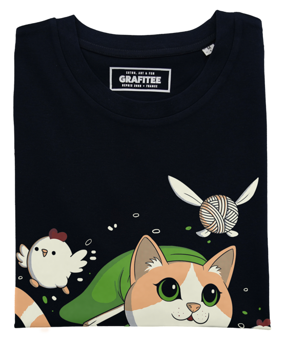 T-shirt Link Cat noir plié