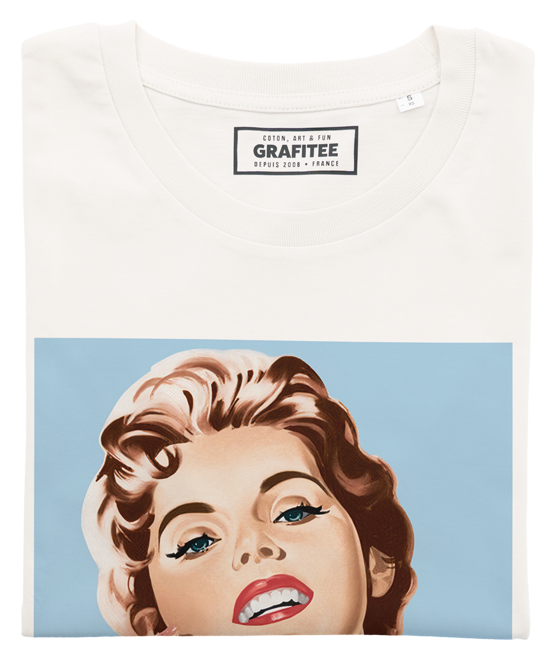 T-shirt Pin-up Pez blanc cassé plié