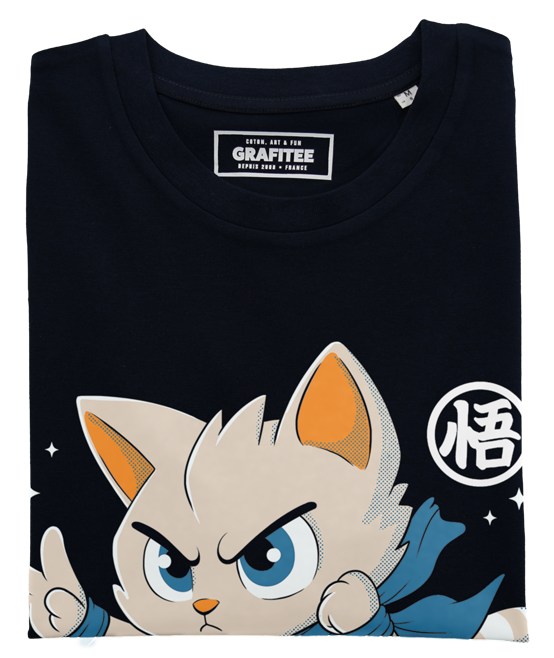 T-shirt Dragon Cat noir plié