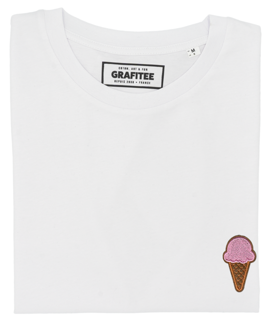 T-shirt Cône Glacé (brodé) blanc plié