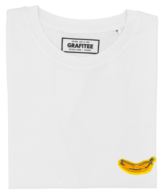 T-shirt Banane (brodé) blanc plié