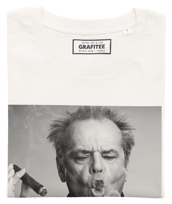 T-shirt Jack Nicholson blanc cassé plié