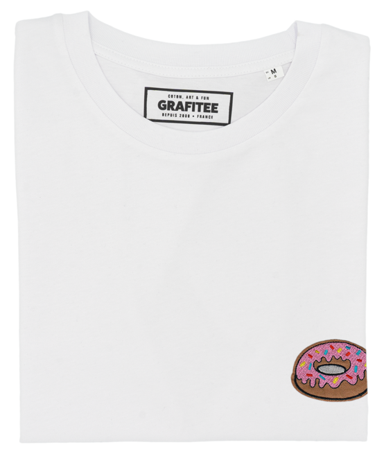 T-shirt Donut (brodé) blanc plié