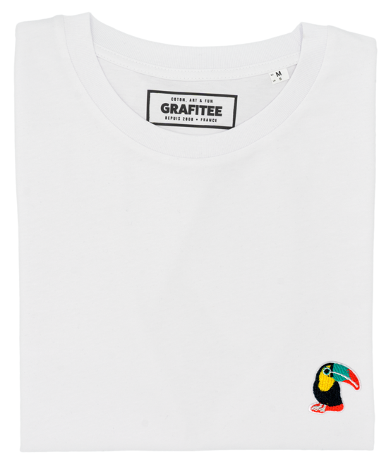 T-shirt Toucan (brodé) blanc plié