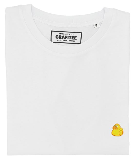 T-shirt Canard Jaune (brodé) blanc plié